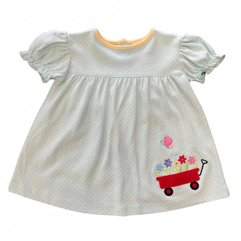 NEW LUIGI KIDS kid's wagon with flowers applique swing top in jade